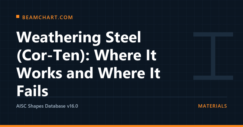 Weathering Steel (Cor-Ten): Where It Works and Where It Fails